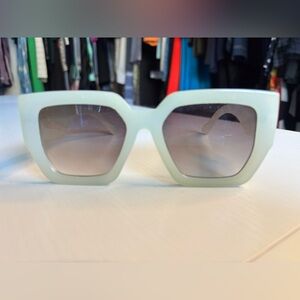 Free People Bel Air Oversized Square Sunglasses In Light Green